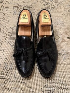 Alden Black Leather Tassel Loafers - 9.5 A/C